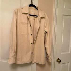 Men’s Jean jacket 
Cream color really soft and stylish, size L